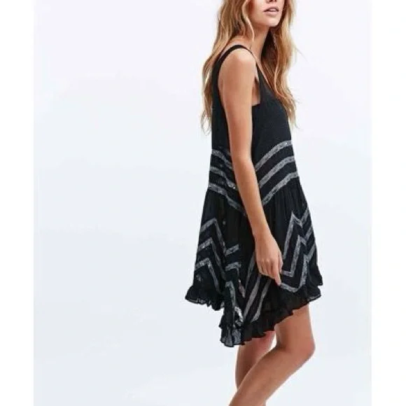 Free People Lace and Voile Trapeze Slip Dress - Picture 7 of 8